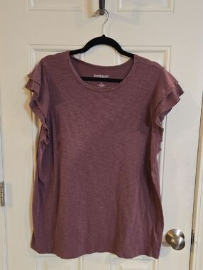 torrid Mauve Ruffle Sleeve Super Soft Tee